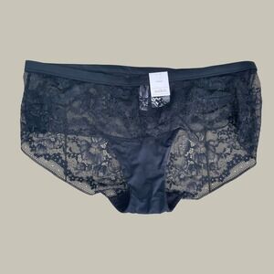 Auden Womens Black Lace Hipster Panties Full Back Coverage Size XL 16 NEW